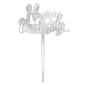 Preview: Torten Topper - Happy Birthday - Acryl Silber